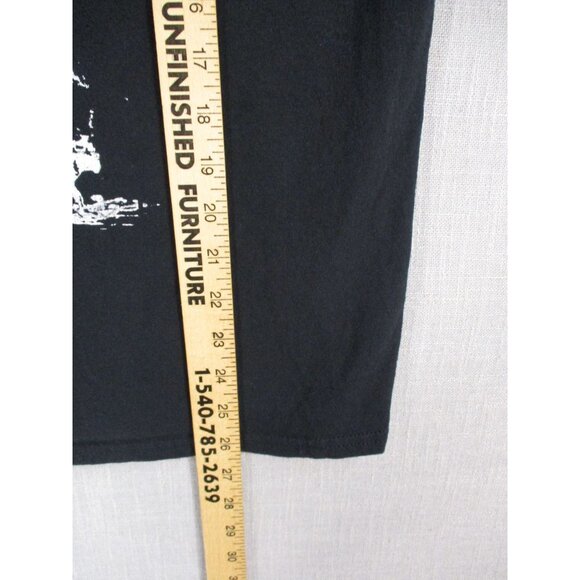 Gildan Heavy Cotton Sleeveless Black Shirt With Red & White Print Size S - Picture 7 of 10